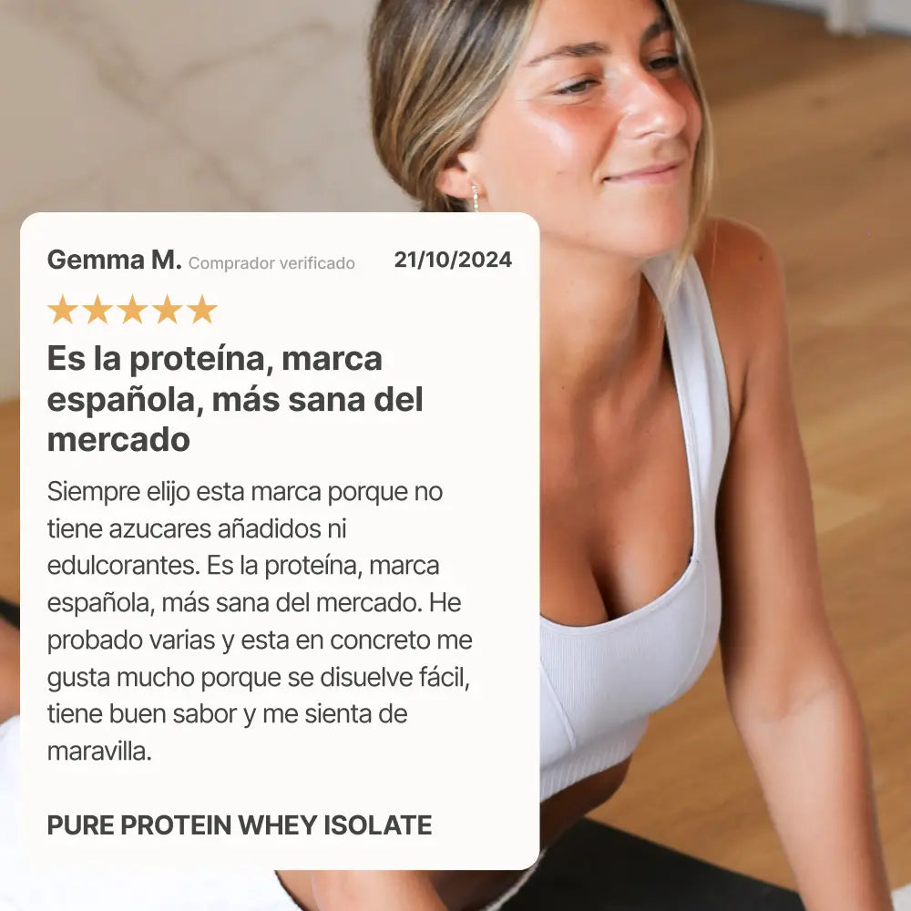 Proteína Pure protein whey isolate vainilla composición corporal
