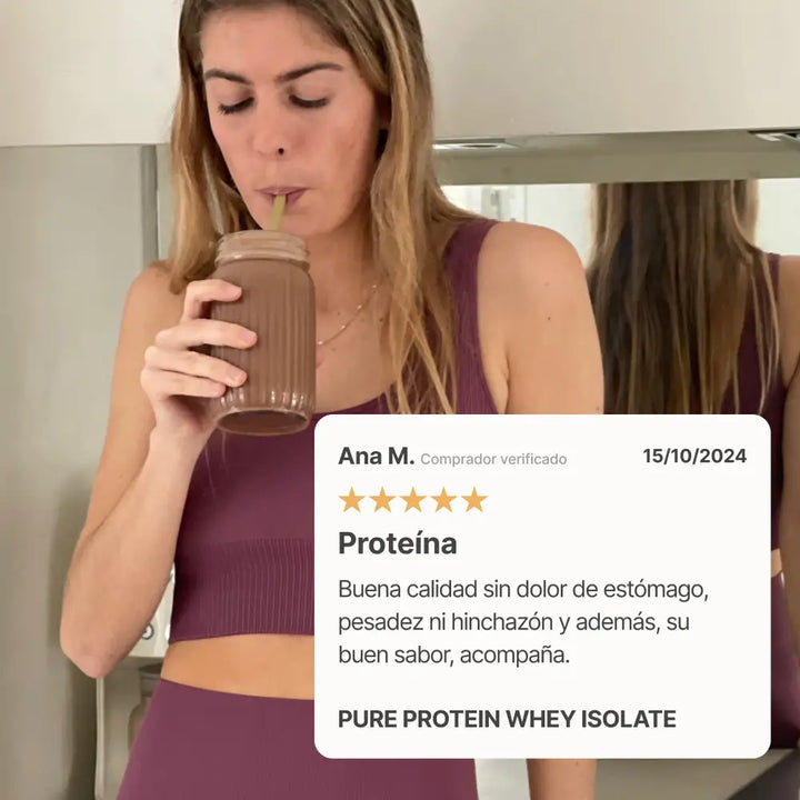 Proteína Pure protein whey isolate cacao composición corporal 